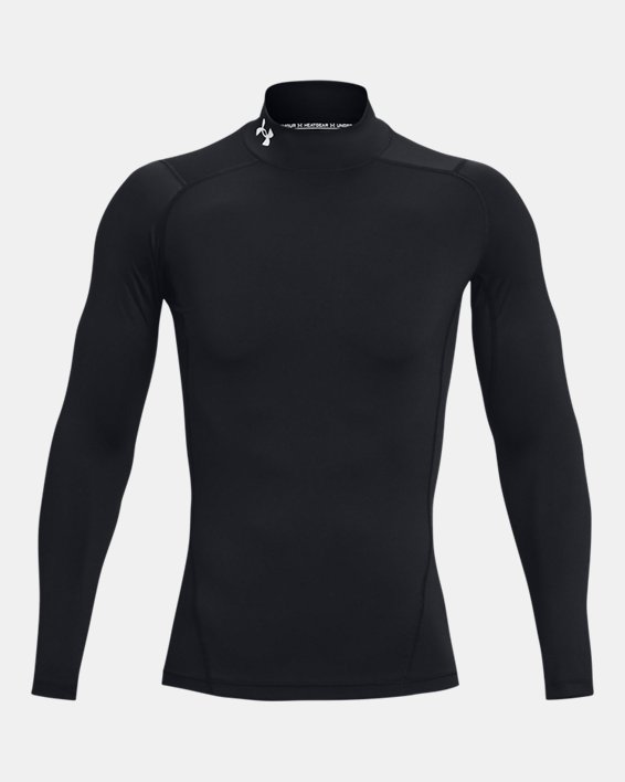 Men's HeatGear® Mock Long Sleeve in Black image number 8